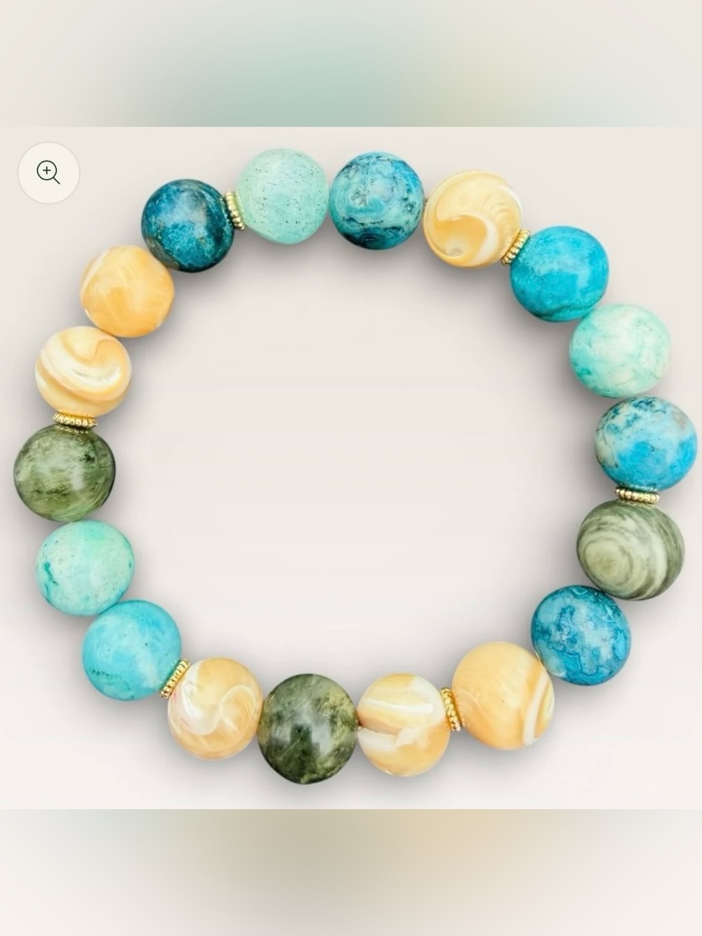 Embrace Our Souls Natural Stone 7” Stretch Bracelet in LAKE MICHIGAN